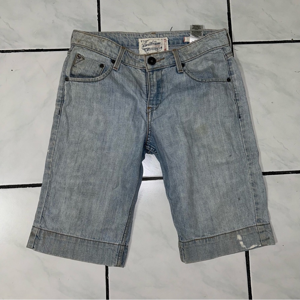 Levi’s Strauss Signature; Vintage Very Distressed Low Rise Bermuda Shorts